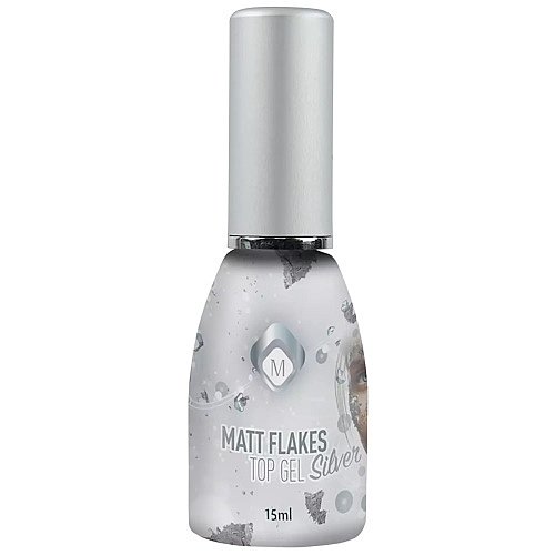 ��� ��� ������ ��� MATTE FLAKES TOP GEL SILVER
