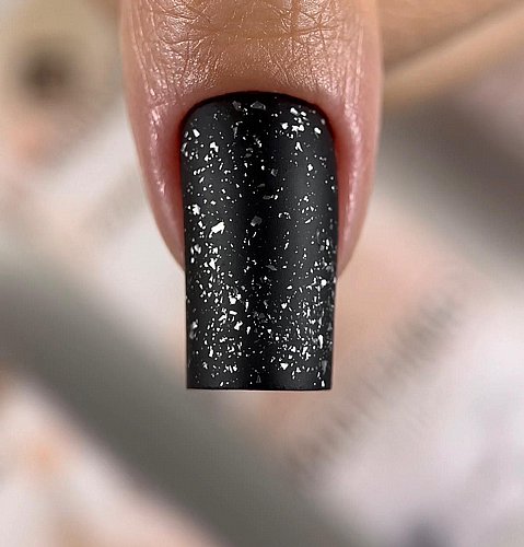 ��� ��� ������ ��� MATTE FLAKES TOP GEL SILVER